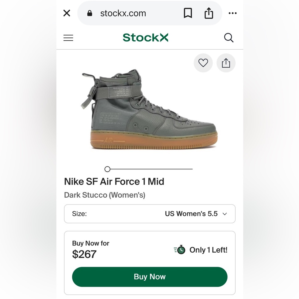 Nike SF Air Force 1 Mid in Dark Stucco and Gum